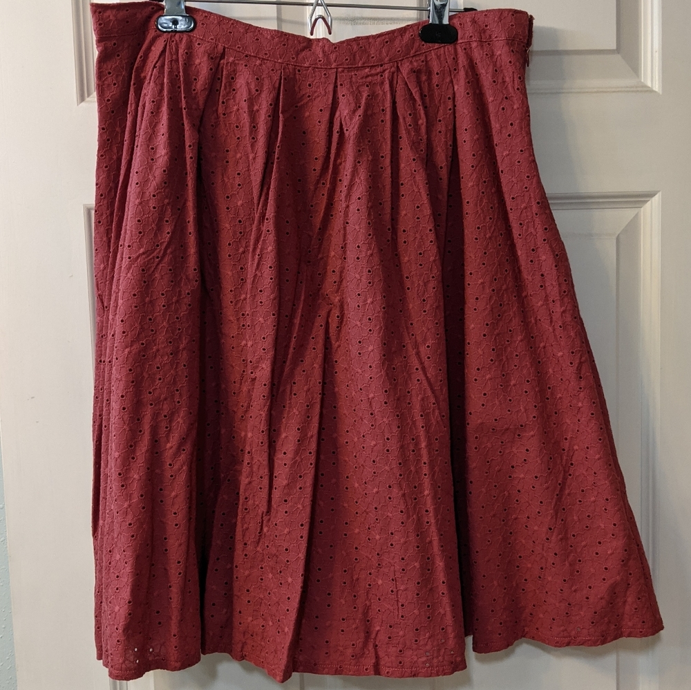 A-line eyelet skirt